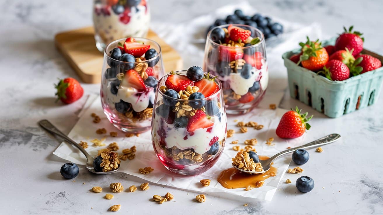 Berry parfaits with granola a colorful jhmya zlmxtq