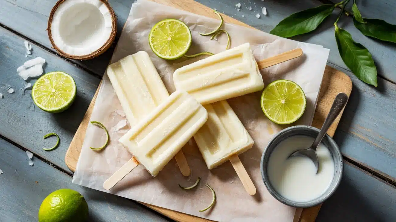 Coconut lime pops a bright top down im