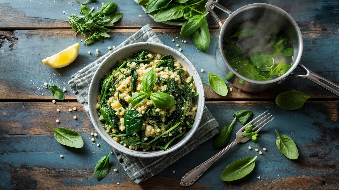 Herbed couscous with spinach a bright pnacb6