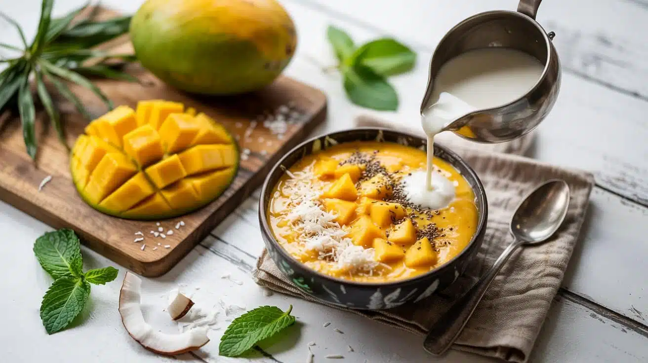 Mango coconut keto smoothie bowl a bri lca