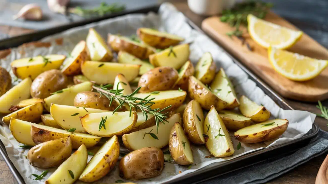 Sheet pan herb roasted potatoes crispy 6wm