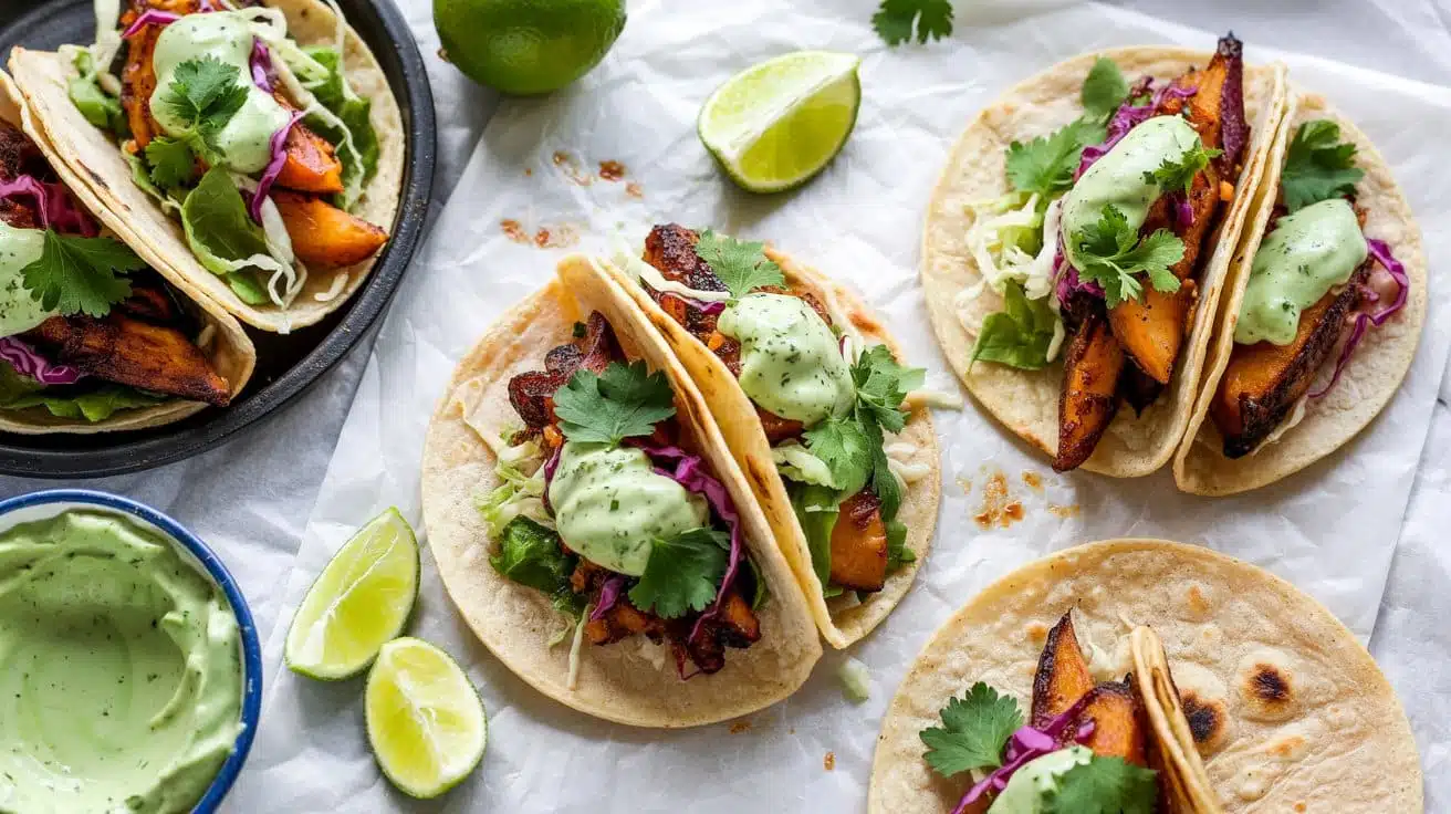 Spicy vegan potato tacos with avocado fhttxw glwelfmq