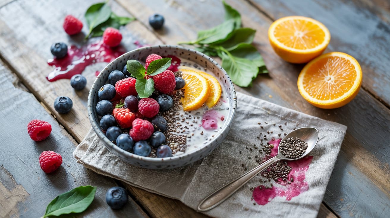 Chia seed berry salad a fresh top down 1vw
