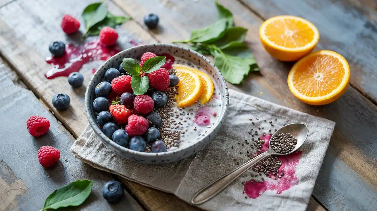 Chia seed berry salad a fresh top down 1vw