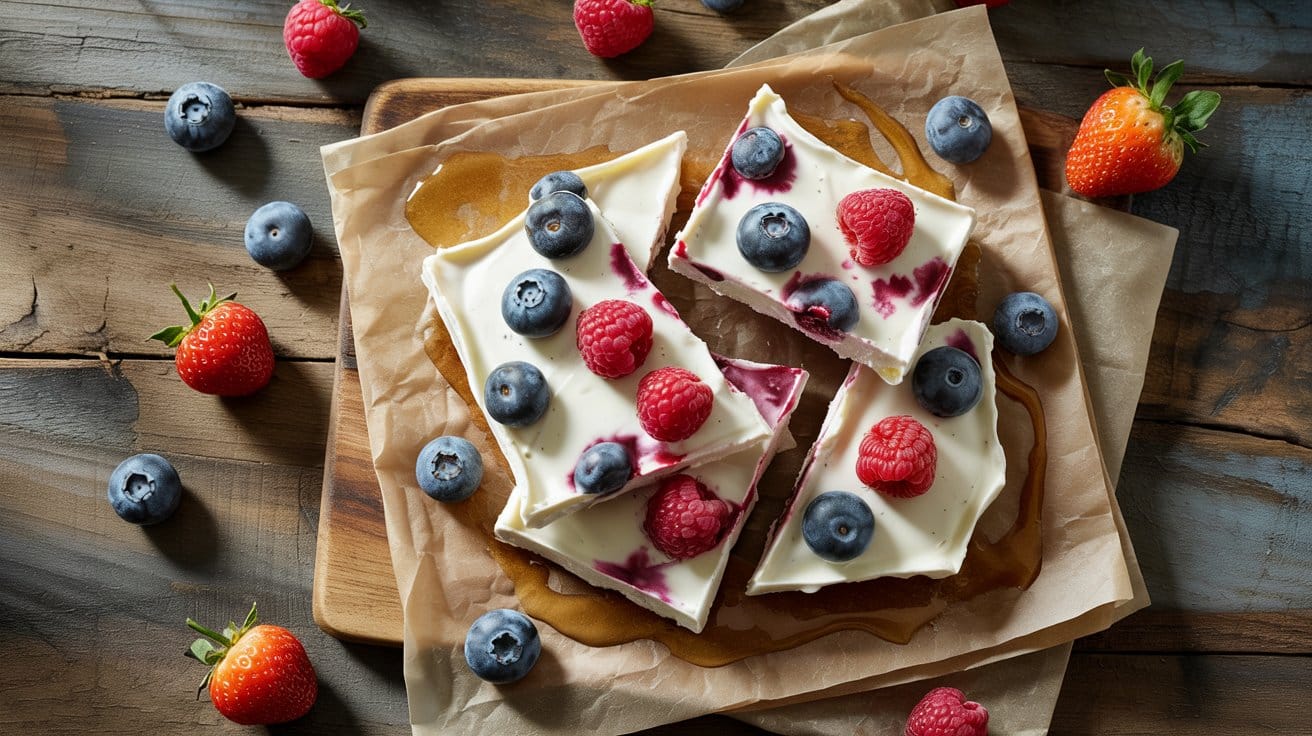 Frozen yogurt bark with berries a brig x rfssjlsa