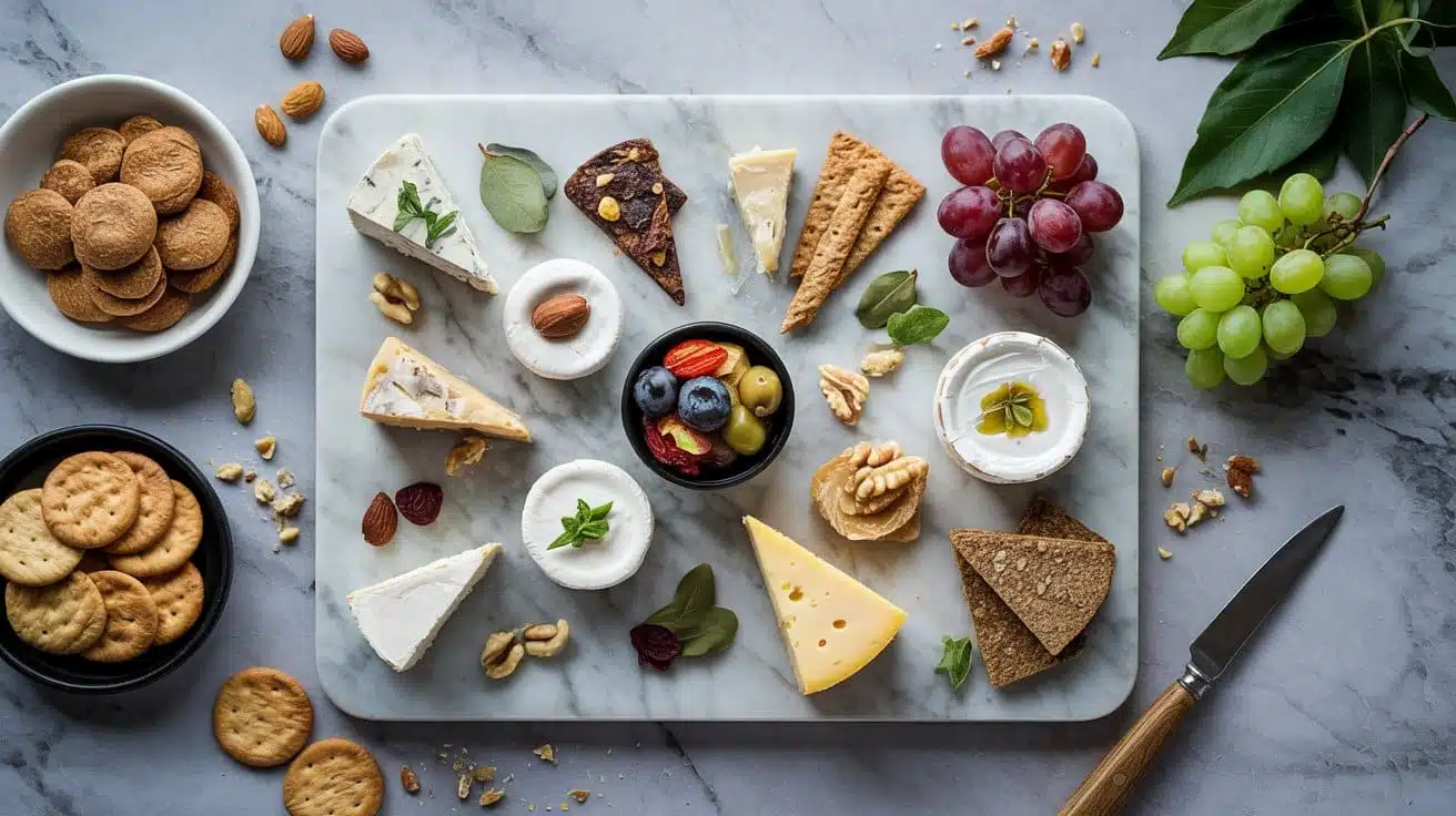 Nut based vegan cheese platter display
