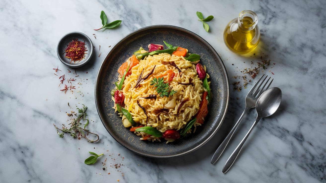 7 saffron infused vegetable rice with lu qrlnrdrnth kmhbckxbghw