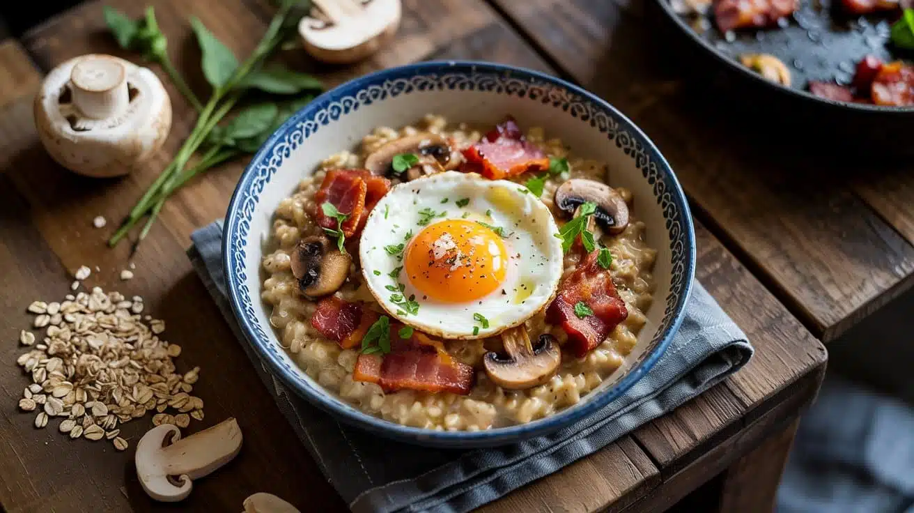 Savory breakfast oatmeal a cozy top do soa
