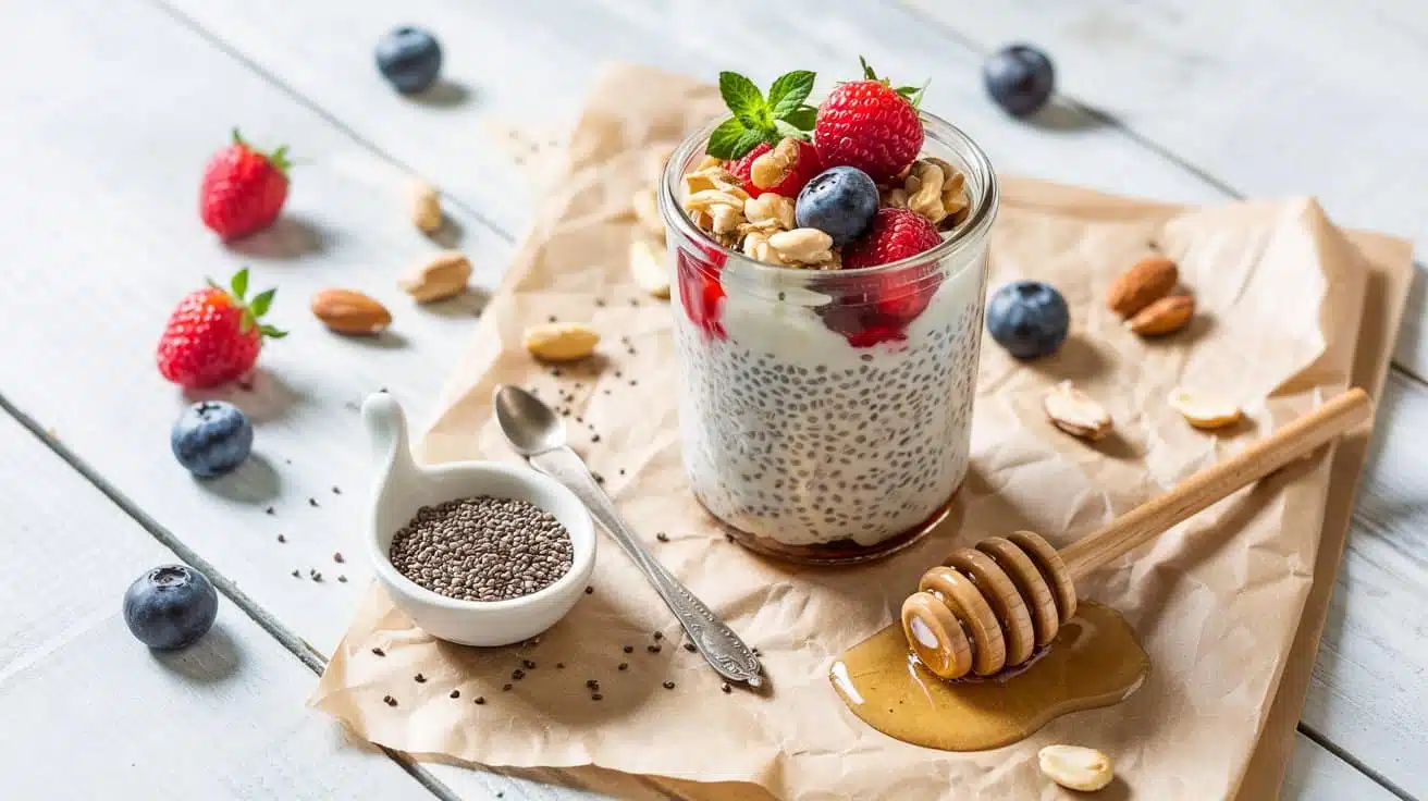 Chia seed pudding a creamy top down br mhw 1oyg p3rgq