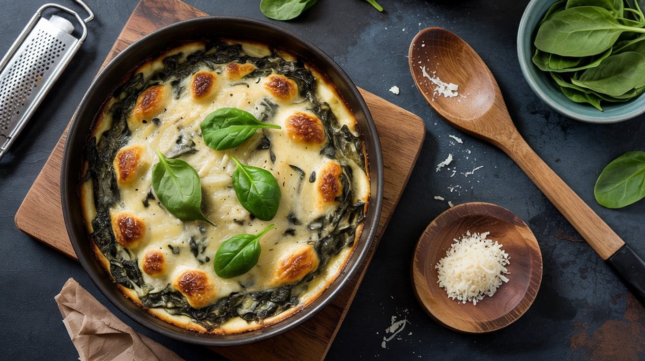 Creamy parmesan spinach casserole a