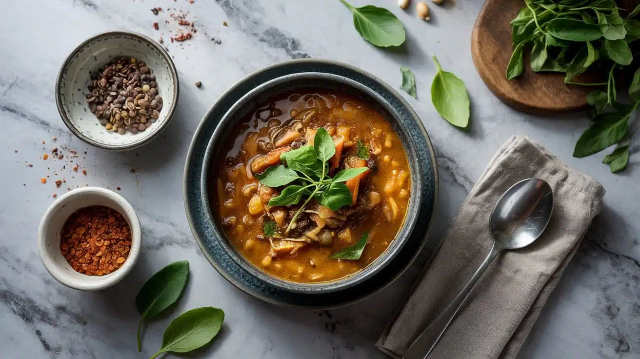 Korean spiced lentil soup for healthy