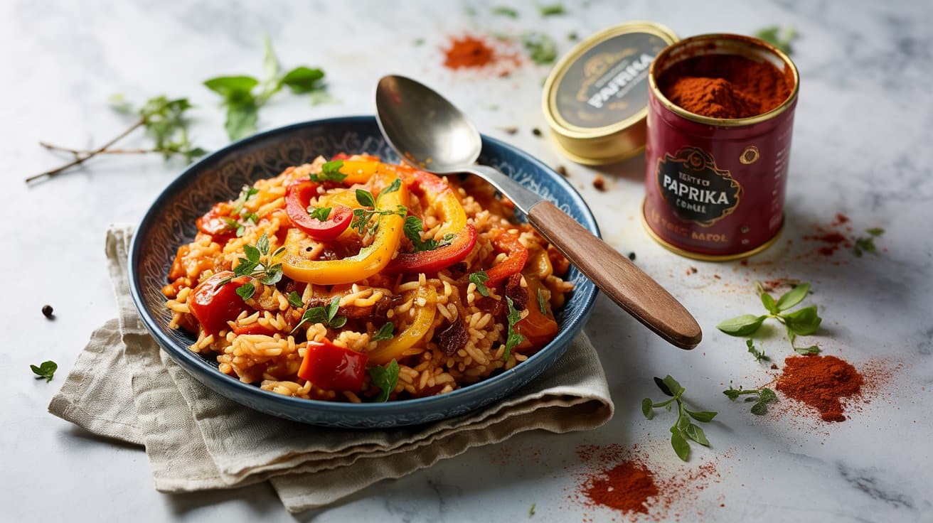Spanish style rice with peppers and pa jxn ak46qx