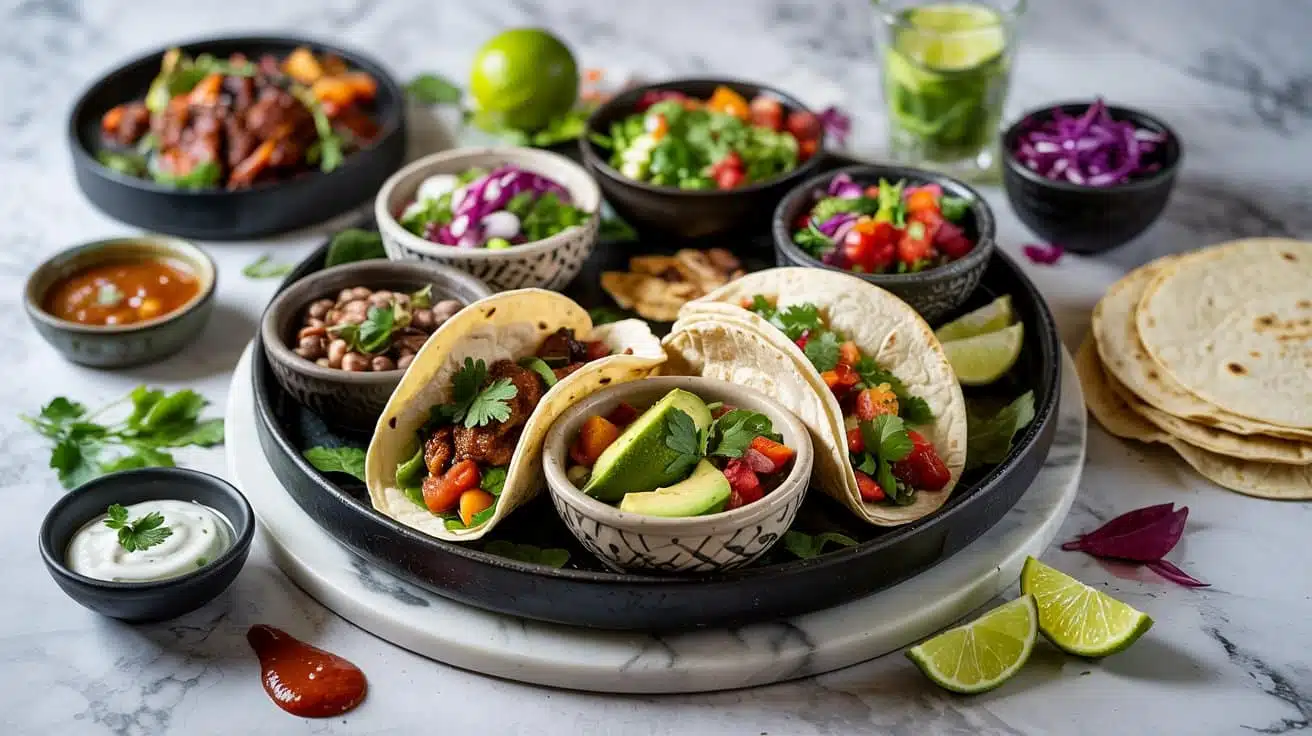 Vegan taco bar set a wide taco style s 70psfdc