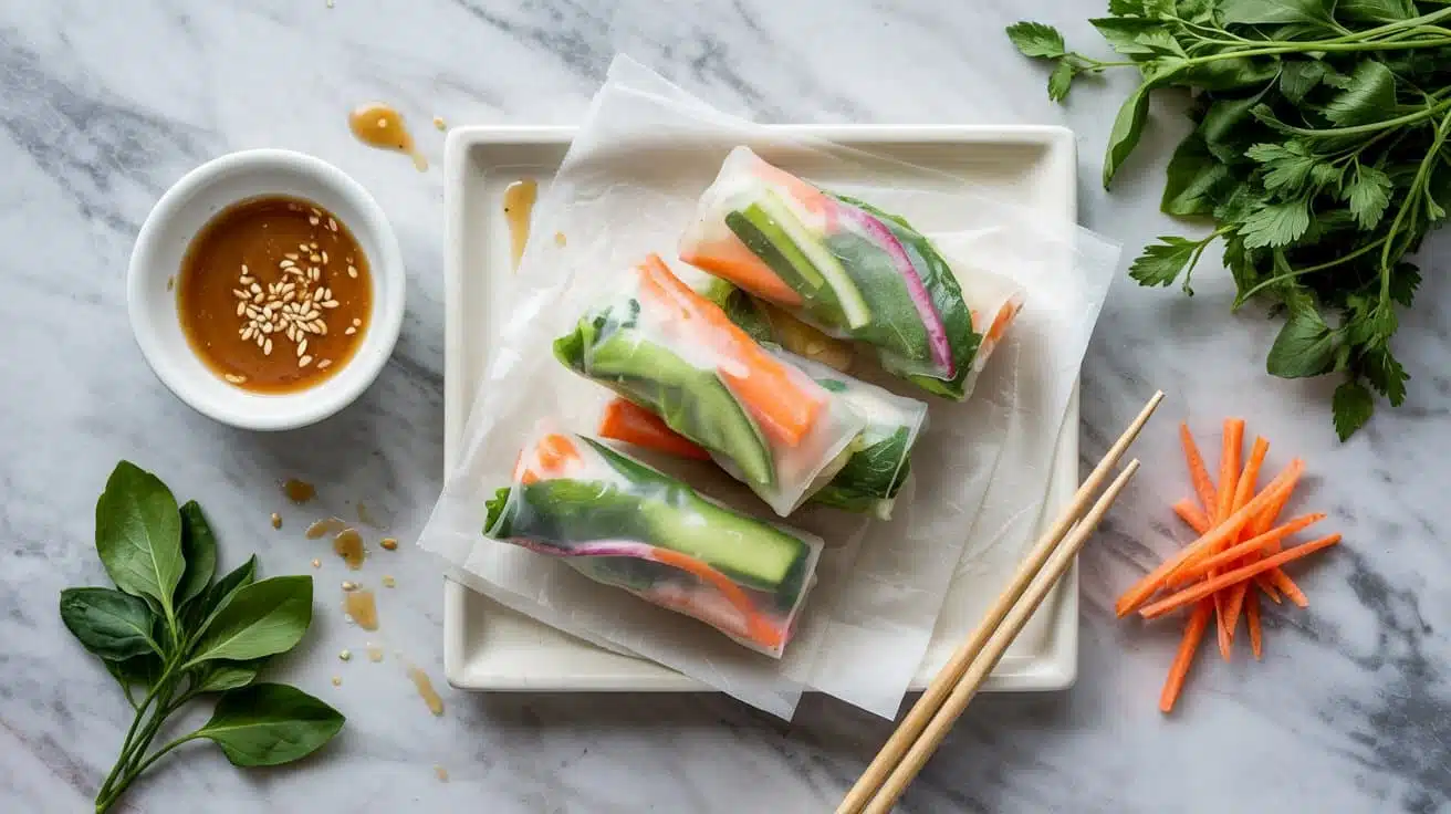 Asian inspired fresh vegetable spring