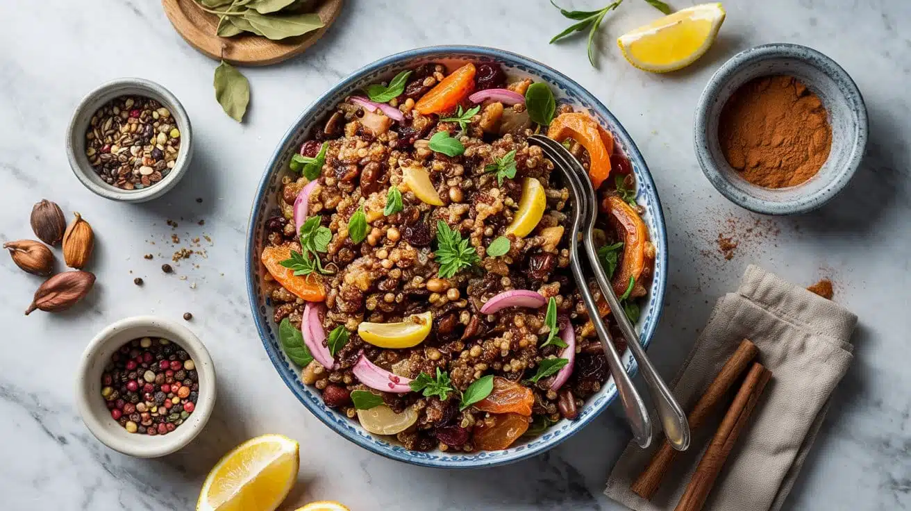 Cinnamon spiced quinoa salad with swee h3aqca qkpvra