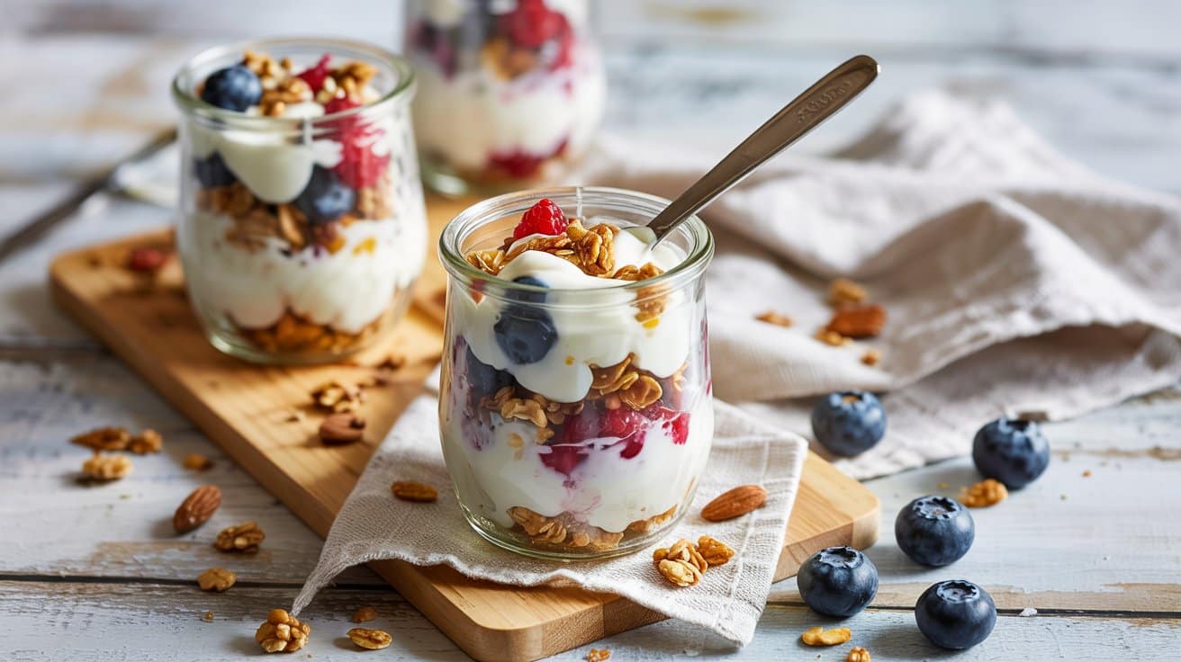 Greek yogurt parfaits an inviting over