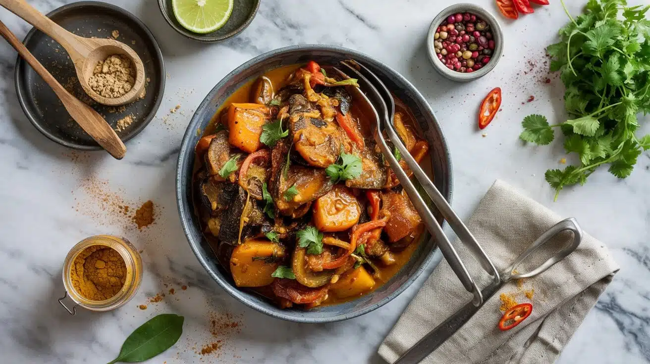 Indian inspired vegetable stir fry wit