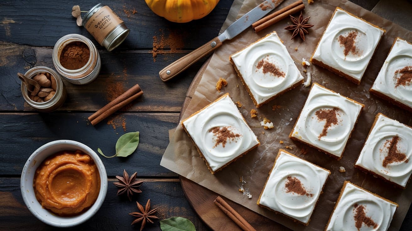 Pumpkin spice bars a seasonal top down smwmaw
