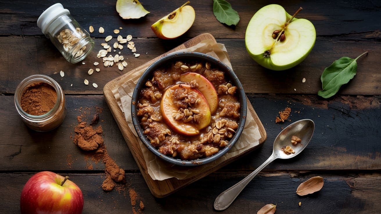 Small batch apple crisp a warm top dow