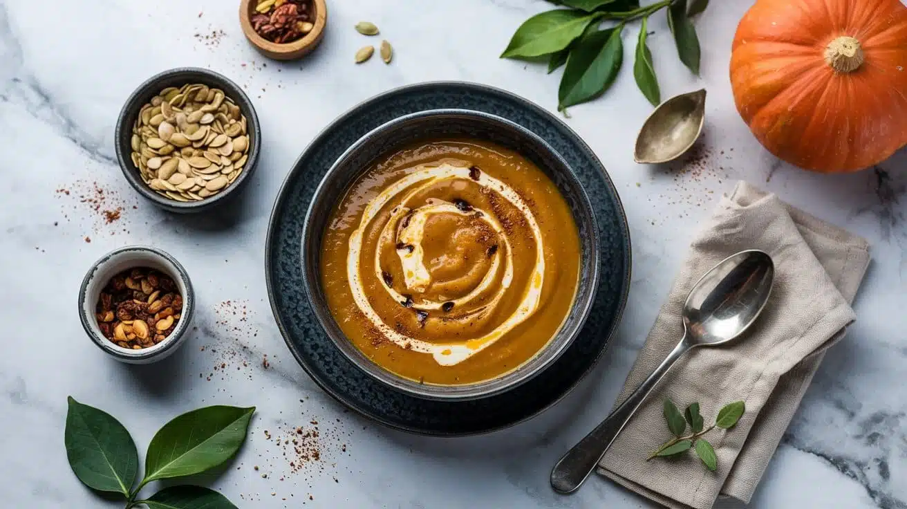 Vegan curry pumpkin soup