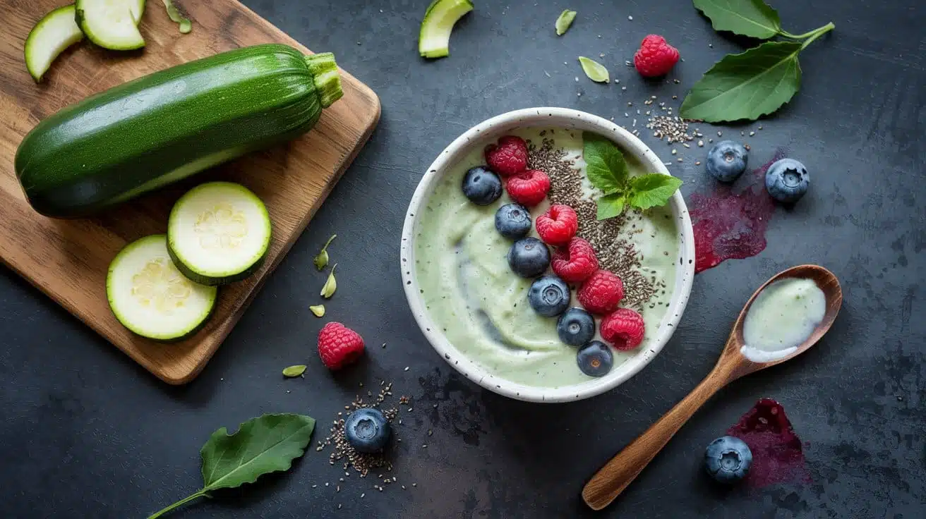 Zucchini berry smoothie bowl a bright