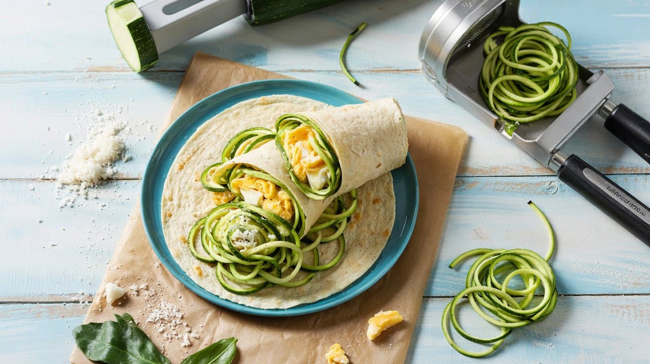 Zucchini noodle breakfast wrap a color