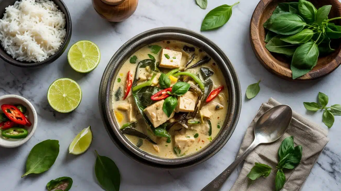 Authentic green thai curry with tofu d gfaajv