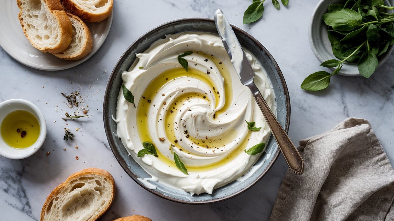 Creamy vegan whipped feta