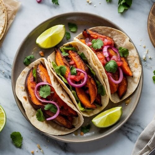Vegan taco featuring roasted sweet pot auqc5