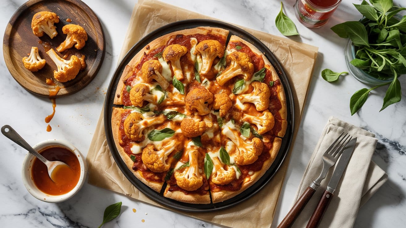 Buffalo pizza with spicy