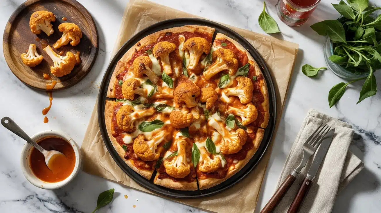 Buffalo pizza with spicy