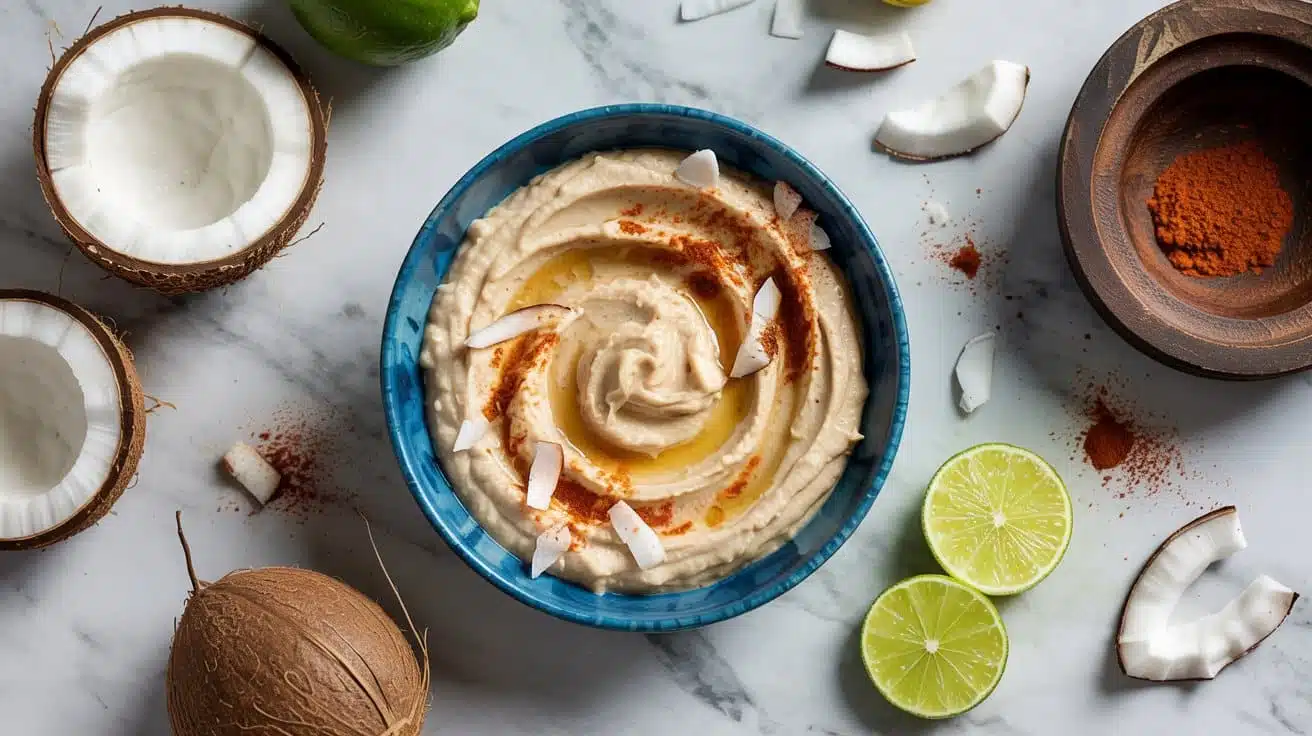 Caribbean coconut hummus