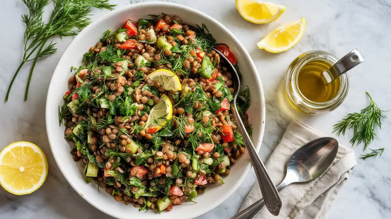 Lemon dill lentil salad