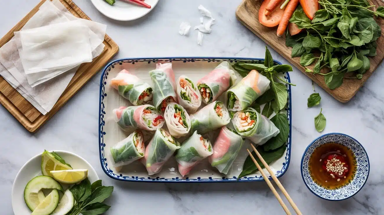 10 rice paper spring rolls a top down fo xlpvcdlnrjg55y xmhltlg