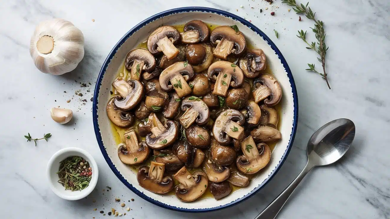 Sauteed mushrooms with garlic and thy dqzjbxw