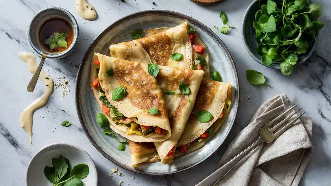 Savory vegan crepes