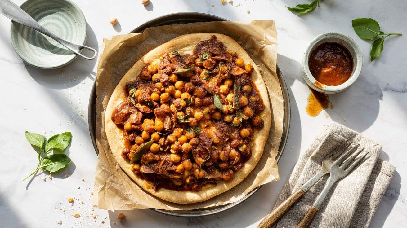 Bbq chickpea flatbread with sweet sav tq k x93 jnqs2ztos