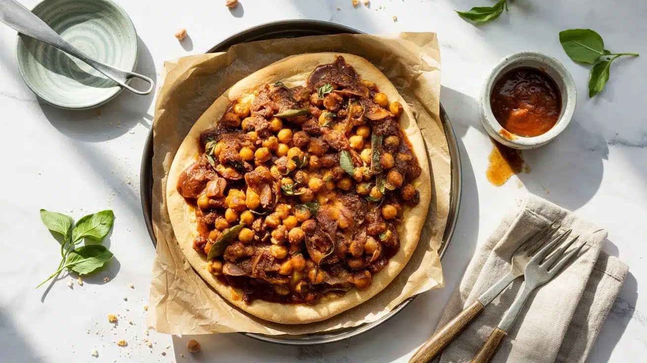 Bbq chickpea flatbread with sweet sav tq k x93 jnqs2ztos