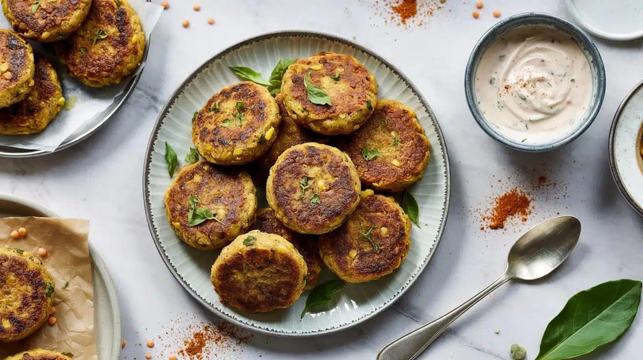 Curried lentil patties