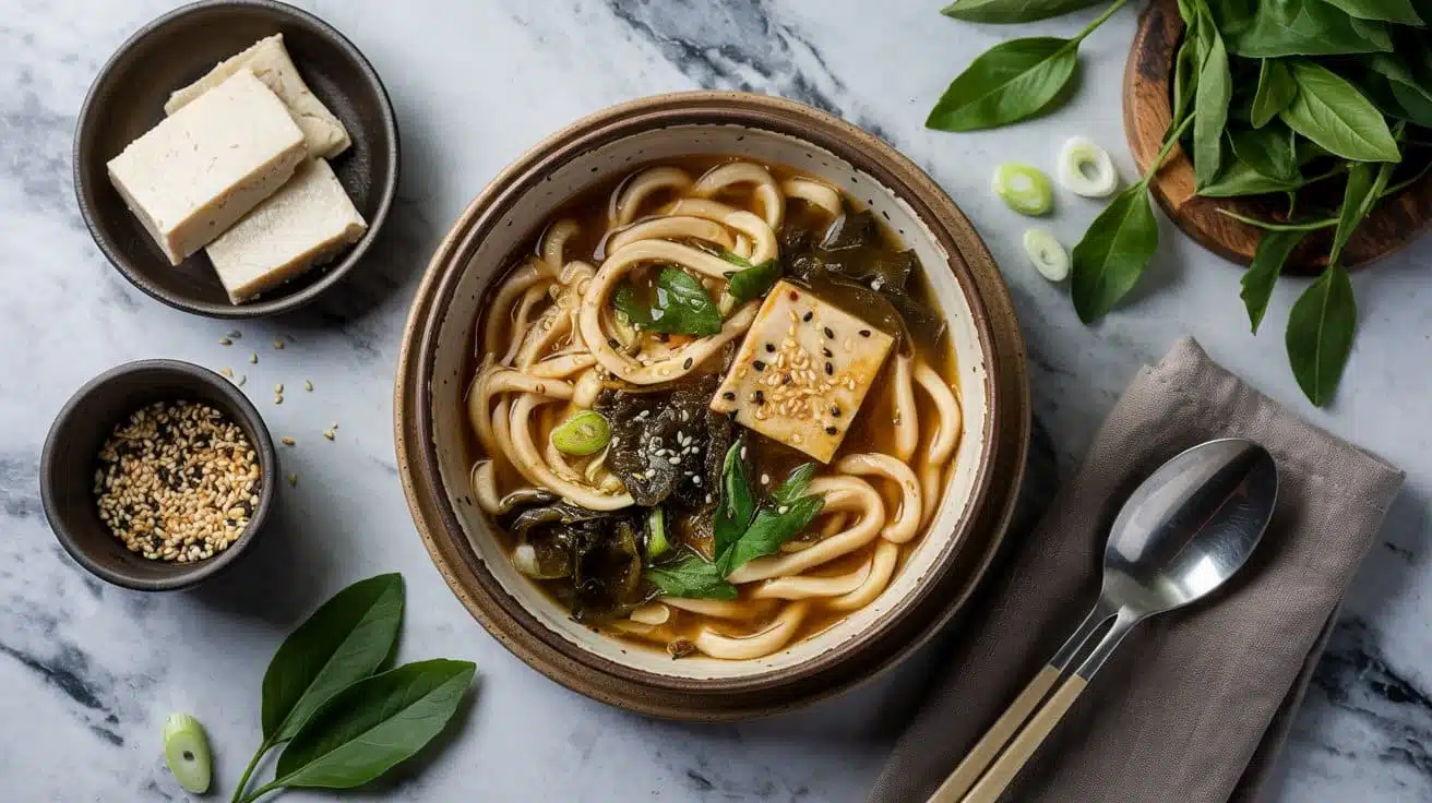 Sesame ginger udon noodle soup with u xybj