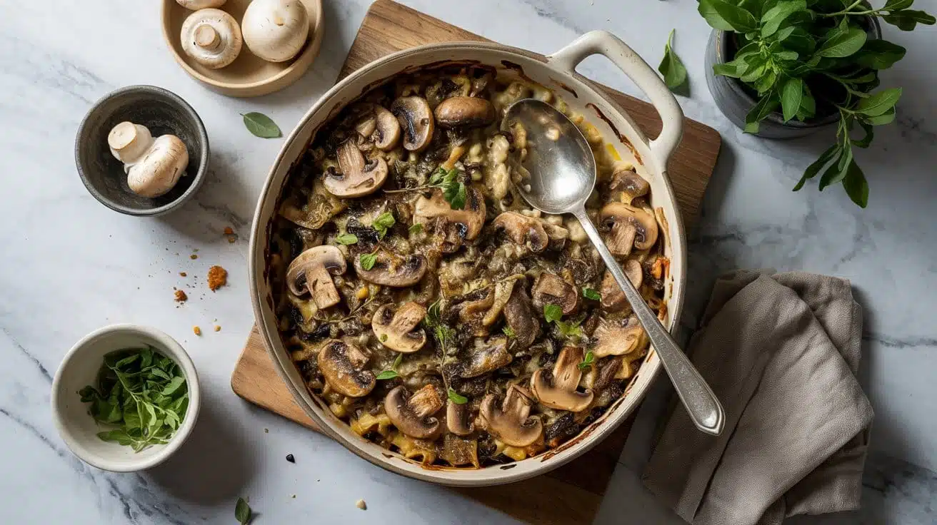 Wild rice and mushroom casserole bake lya2kre t7 qw