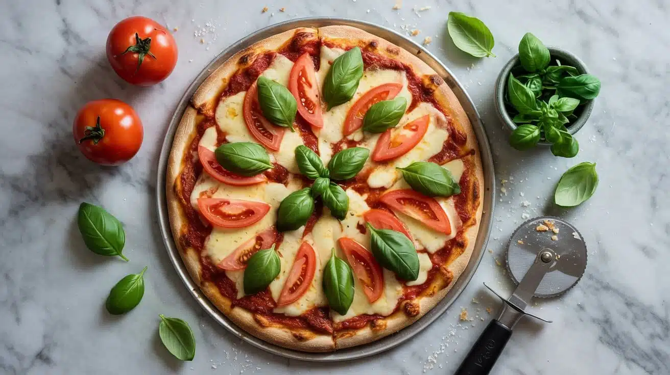 Pizza with melted vegan ch i7q