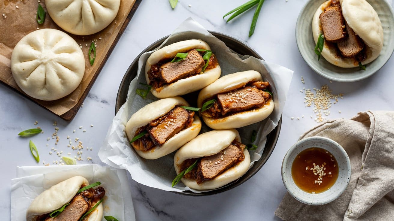 Vegan seitan bao