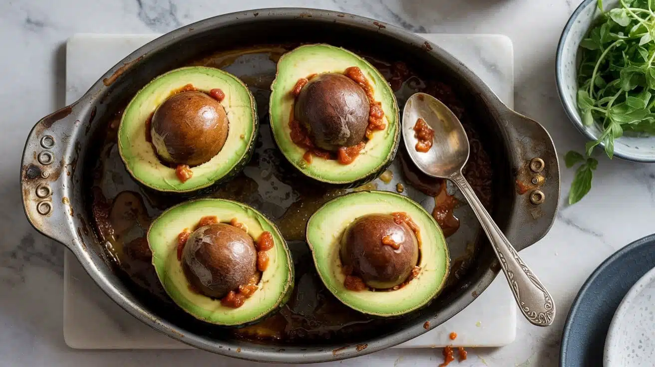 Baked stuffed avocados
