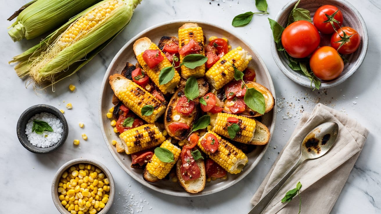 Charred corn and tomato a fondi