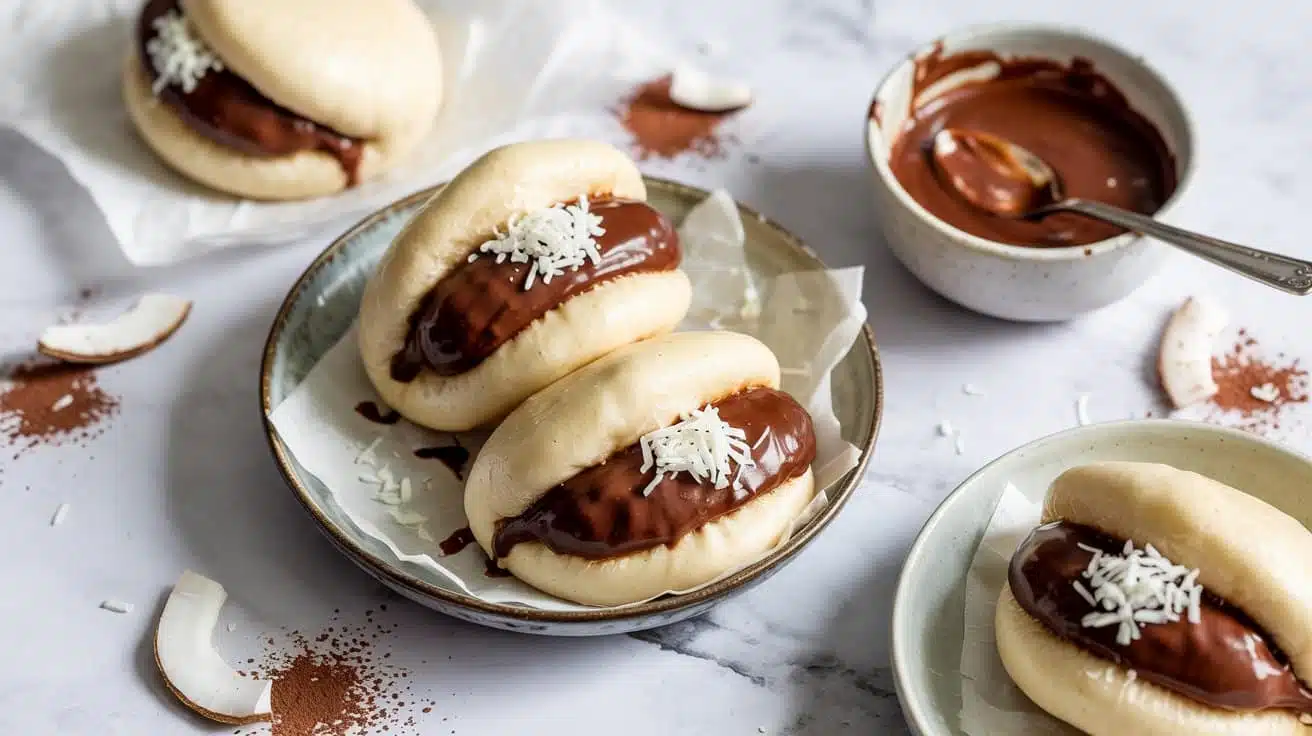 Chocolate coconut dessert bao