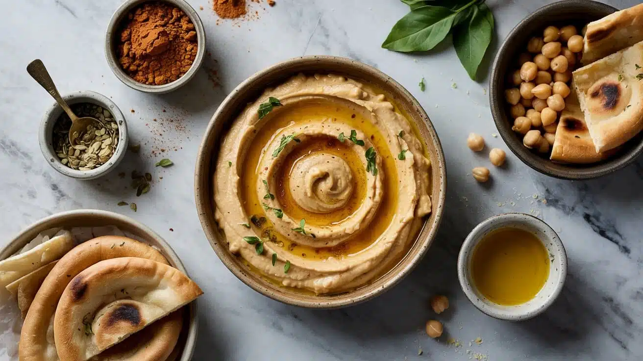 13 curry spiced hummus a top down food