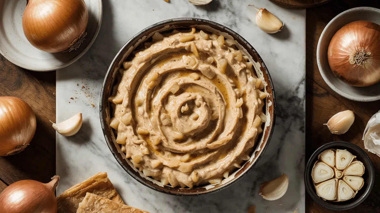 Vegan french onion tofu dip