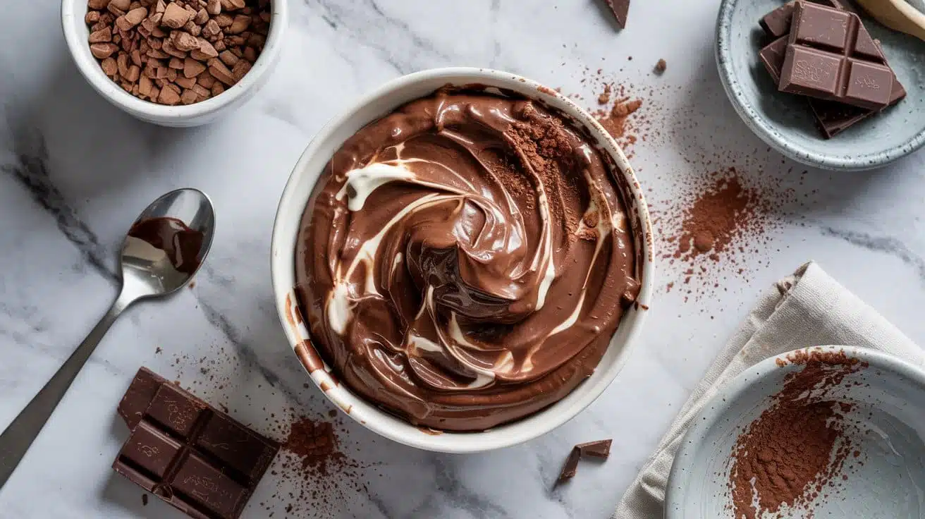 Chocolate vegan whipped feta dessert avf sbciynng hynfw
