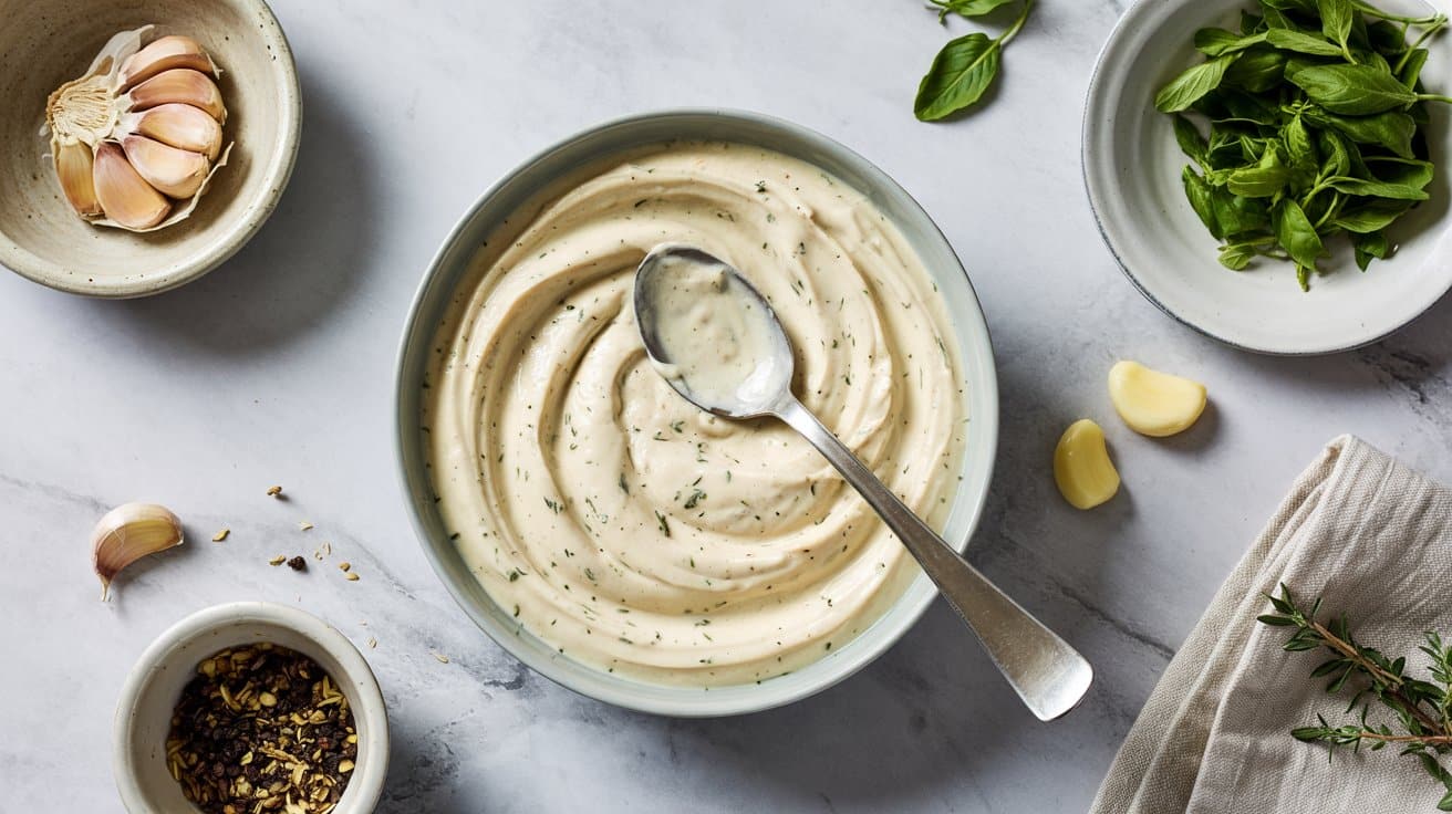 Garlic and herb tofu cream